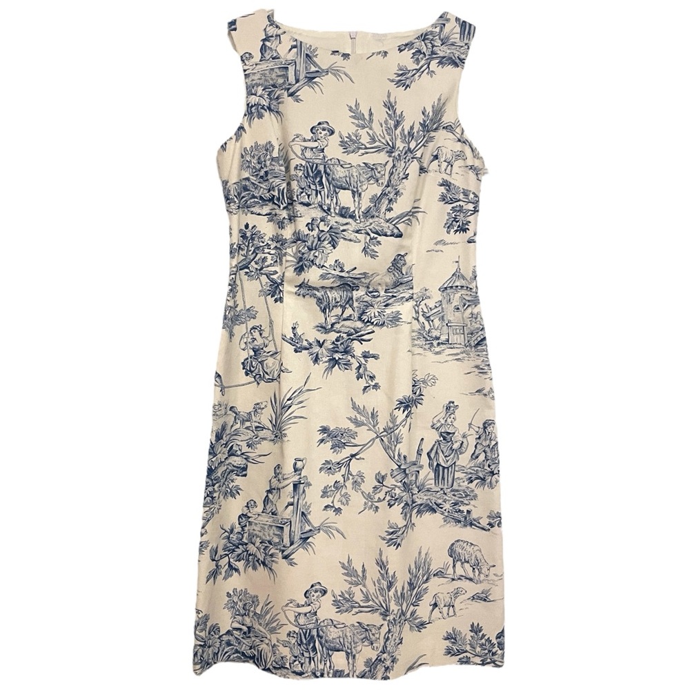 J. McLaughlin Sleeveless French Toile Pattern Sheath Dress